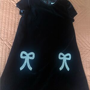 Target Black Velvet Kids Dress with Silver Bows